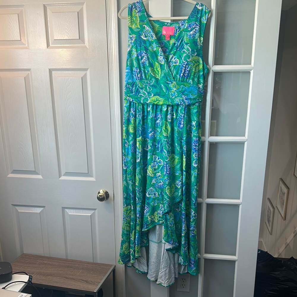 Lilly Pulitzer Green and Blue High Low Dress